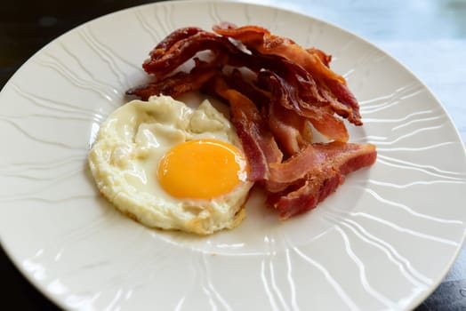 a dish prepared with delicious fried eggs
