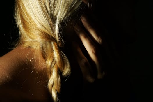 Abstract Blonde with Dramatic Lighting