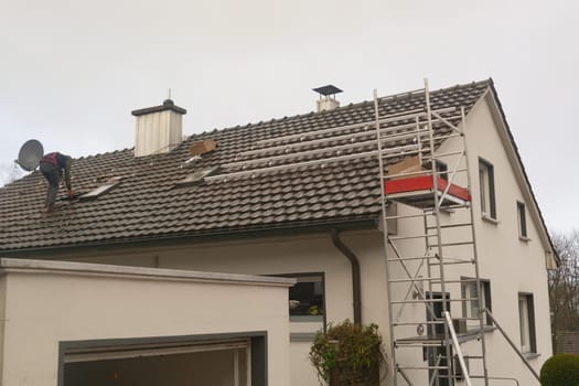 Photovoltaic system, solar panels are mounted on the roof