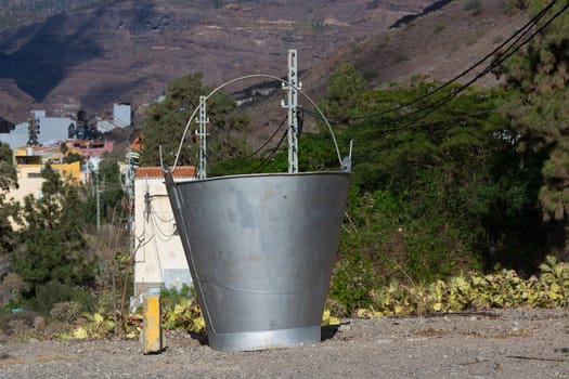 Huge buckets in the garden of Villa Mogan, Gran Canaria, Canary Islands, Spain, Europe