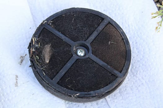 Closeup of dirty air filters from a quad atv.