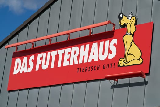 Advertising sign of a branch of the pet food and pet supplies specialist Futterhaus in Magdeburg in Germany