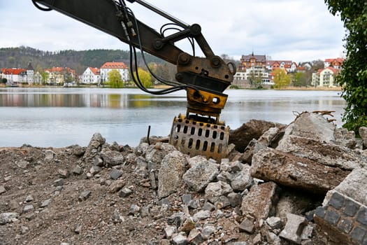 Dredging by the lake