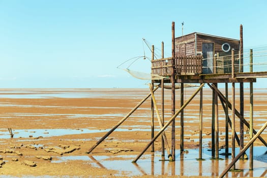 Hut of the fisherman in Yves bay, France