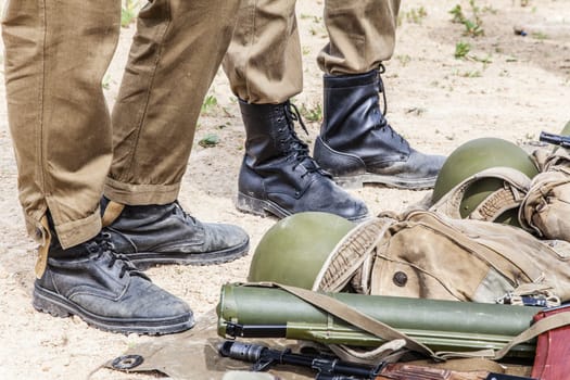 Weapons of Soviet special operations group before going on a mission