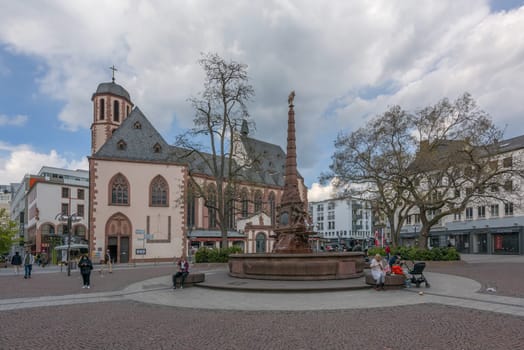 Liebfrauenberg square in the historic old town of Frankfurt am Main, Germany