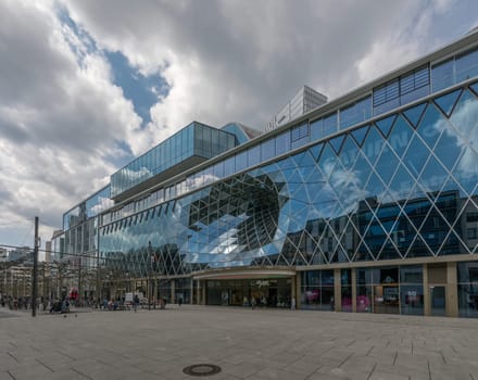 View of the Zeil with the entrance of the MyZeil shopping center, Frankfurt, Germany