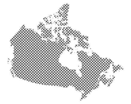 Karte von Kanada auf einfachem Kreuzstich