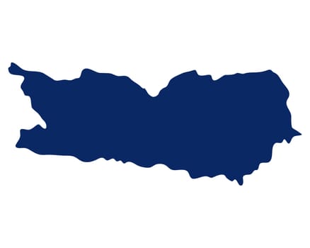 Karte von Kärnten in blauer Farbe