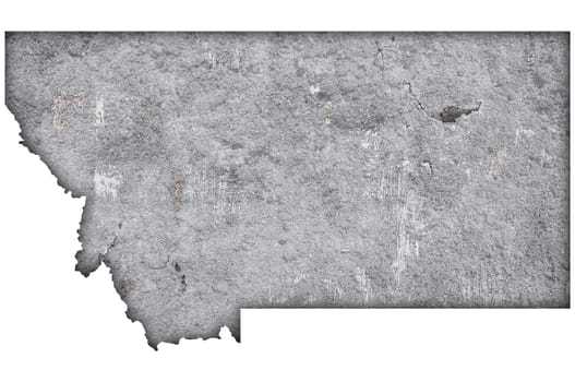 Map of Montana on weathered concrete