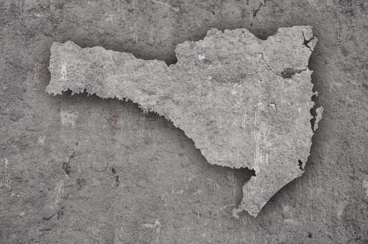 Map of Santa Catarina on weathered concrete