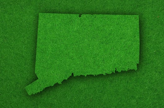 Map of Connecticut on green felt