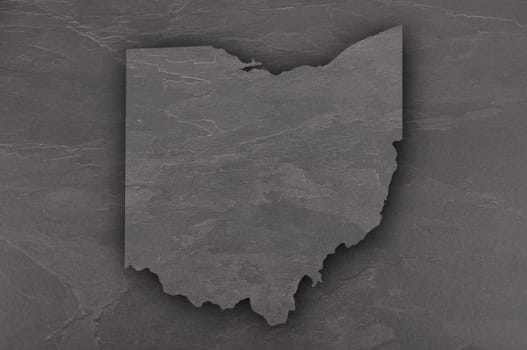 Map of Ohio on dark slate