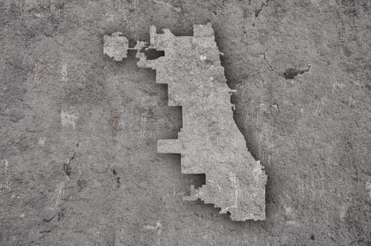 Map of Chicago on weathered concrete