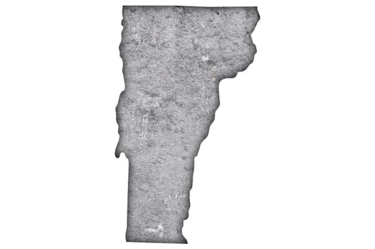 Map of Vermont on weathered concrete