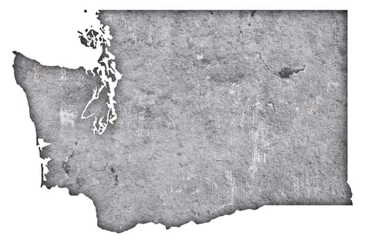 Map of Washington on weathered concrete