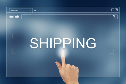 hand press on shipping button on webpage