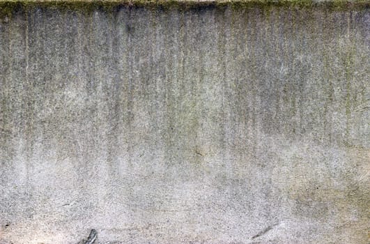 Vertical lines of dirt streak down a white heavily textured wall