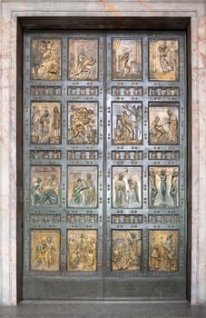 Vatican, Italy-April 04, 2014: The Holy Gate . Vatican