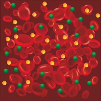 good and bad lipids blood vessel background medical vector