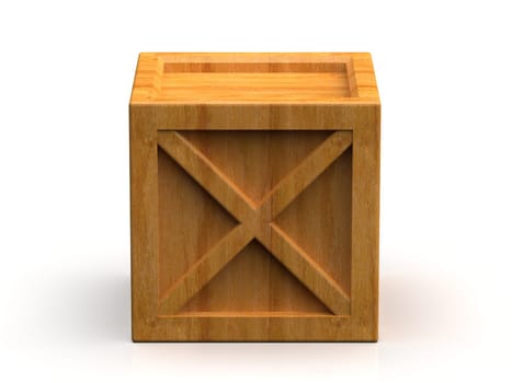 Shipment Sealed Goods Wooden Box isolated on White Background, Pallet Cargo Case Industrial Crate or Container Box for Storage, Logistic Transportation and Delivery, Warehouse Concept, 3d Illustration