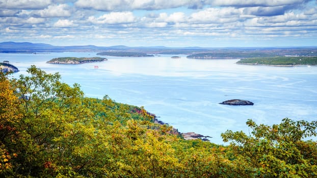 scenic view of Acadia National Park coasline from the Precipice Trail