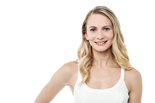 Attractive woman posing with warm smile