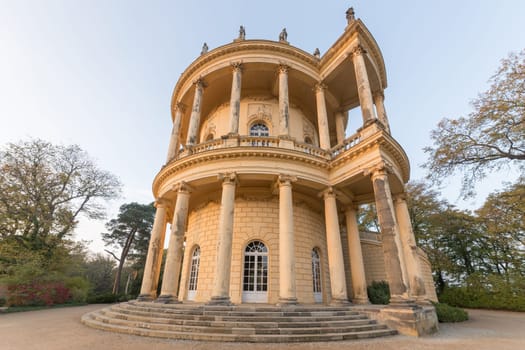 Belvedere on the Klausberg in Potsdam with falling lines