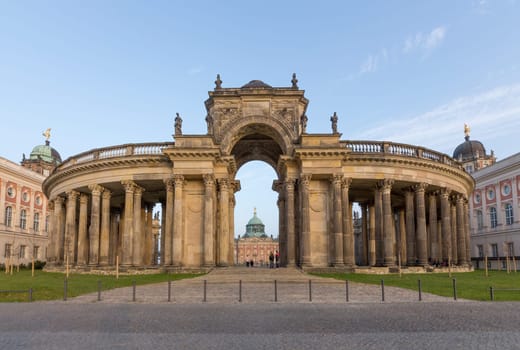 Newly restored portico at the New Palace in Sanssouci