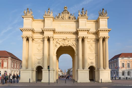 Brandenburg Gate in Potsdam in the evening light