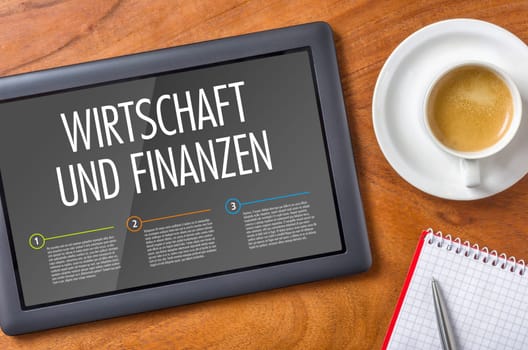 Tablet on a desk - Economy and finance