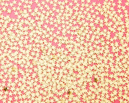 Christmas decorative star on a pink background