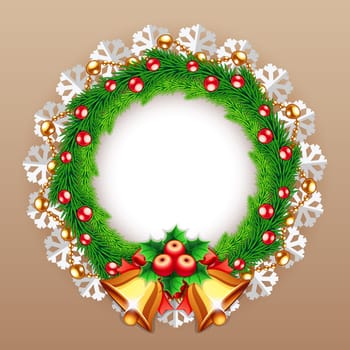 Christmas Wreath with Bells. Clipping paths included in additional jpg format