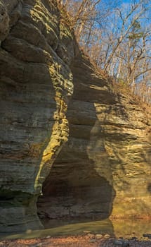 Shadows Within a Deep Canyon in Matthiessen State Park in Illinois