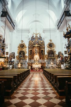 Historic baroque church in Austria, golden ornaments
