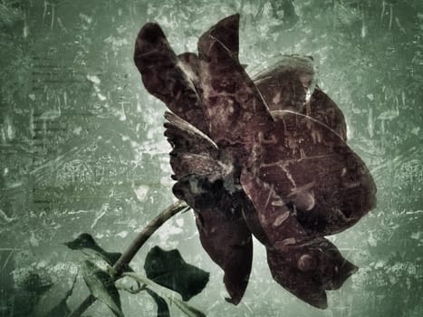 rose in vintage look