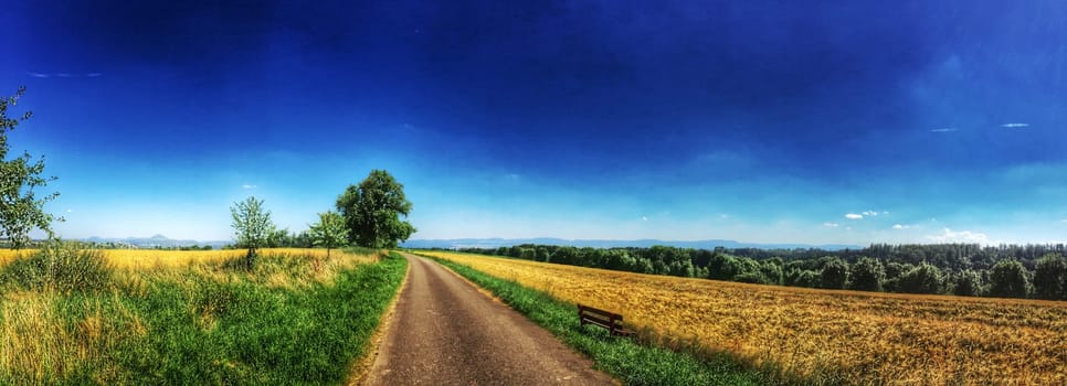 panoramic view to the Swabian highlands in Germany