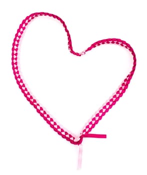 intertwined red fabric heart shape