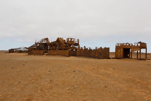 Old oil extraction station abandoned from Skeleton Coast, Namibia