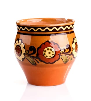 old vintage clay pot isolated