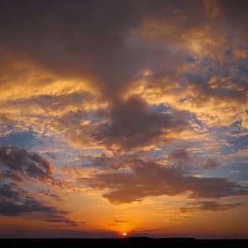 beautiful sky sunset clouds panorama