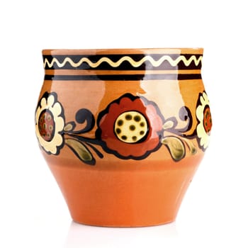 old vintage clay pot isolated
