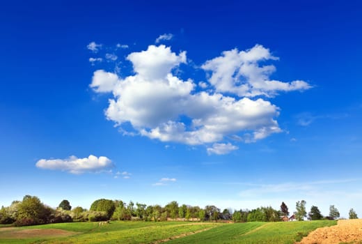 Beautiful landscape of blue sky with clouds