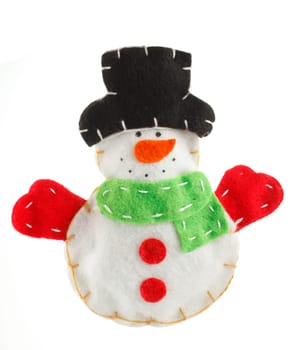 Christmas decoration snowman isolated on a white background