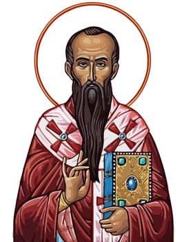 Saint Basil the Great holy illustration