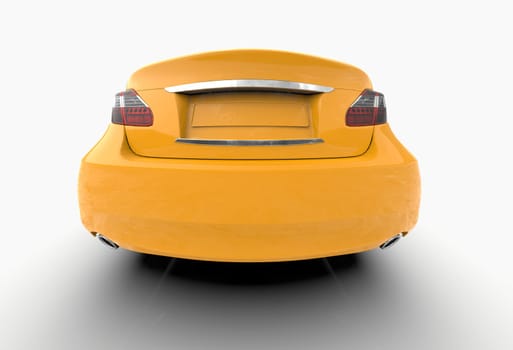 Generic and Brandless Car Isolated on White 3d Illustration, Contemporary Sedan Studio, Dealership Automobile Industry, Auto Transport, Infographics Automotive Background, City Vehicle Template