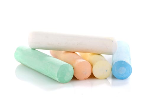 colored chalk on awhite background