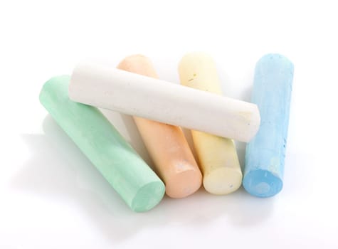 colored chalk on awhite background