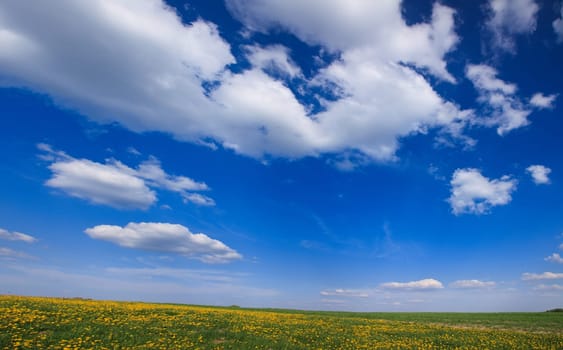 Beautiful landscape of blue sky with clouds