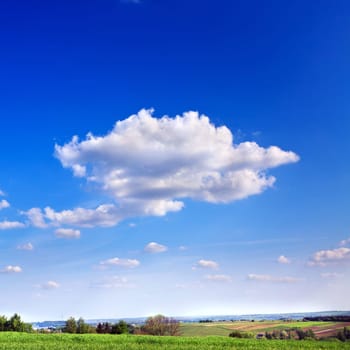 Beautiful landscape of blue sky with clouds